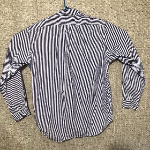 Polo Ralph Lauren Button Down Blue/White Striped Mens L Classic Fit Shirt Pony - Picture 5 of 5